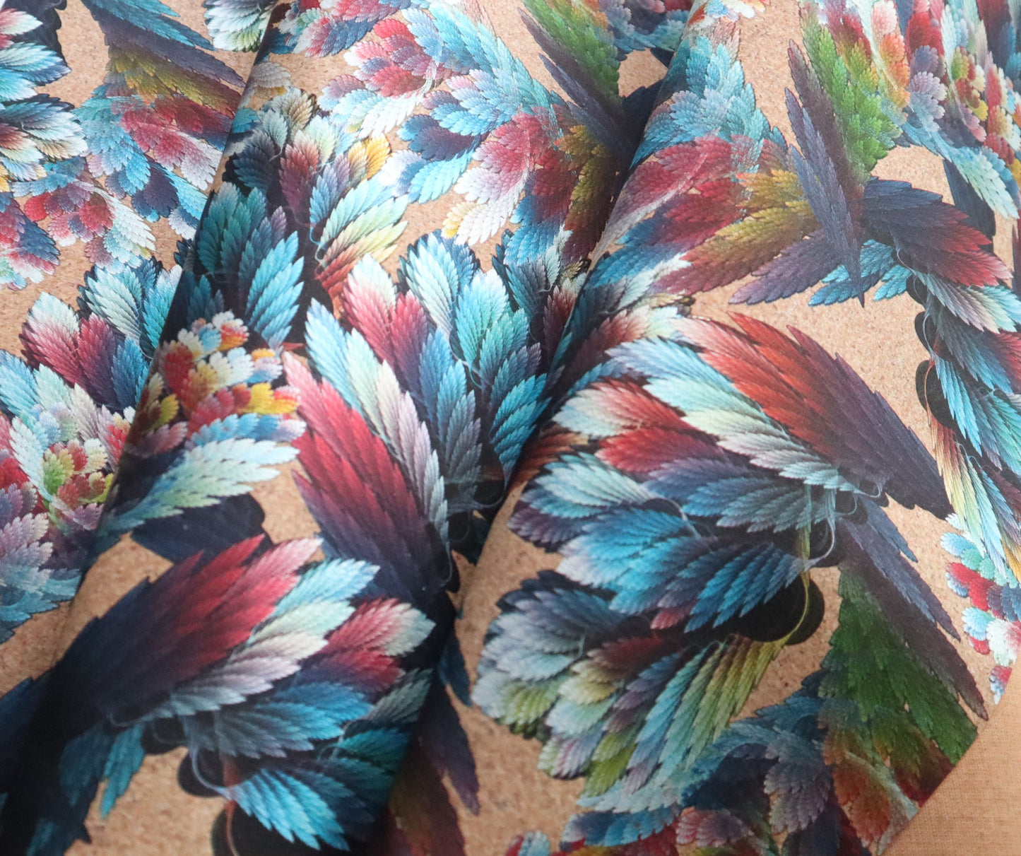 LITE Cork Fabric Roll - Shimmer Feathers