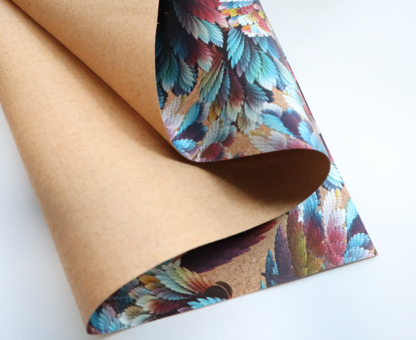 LITE Cork Fabric Roll - Shimmer Feathers