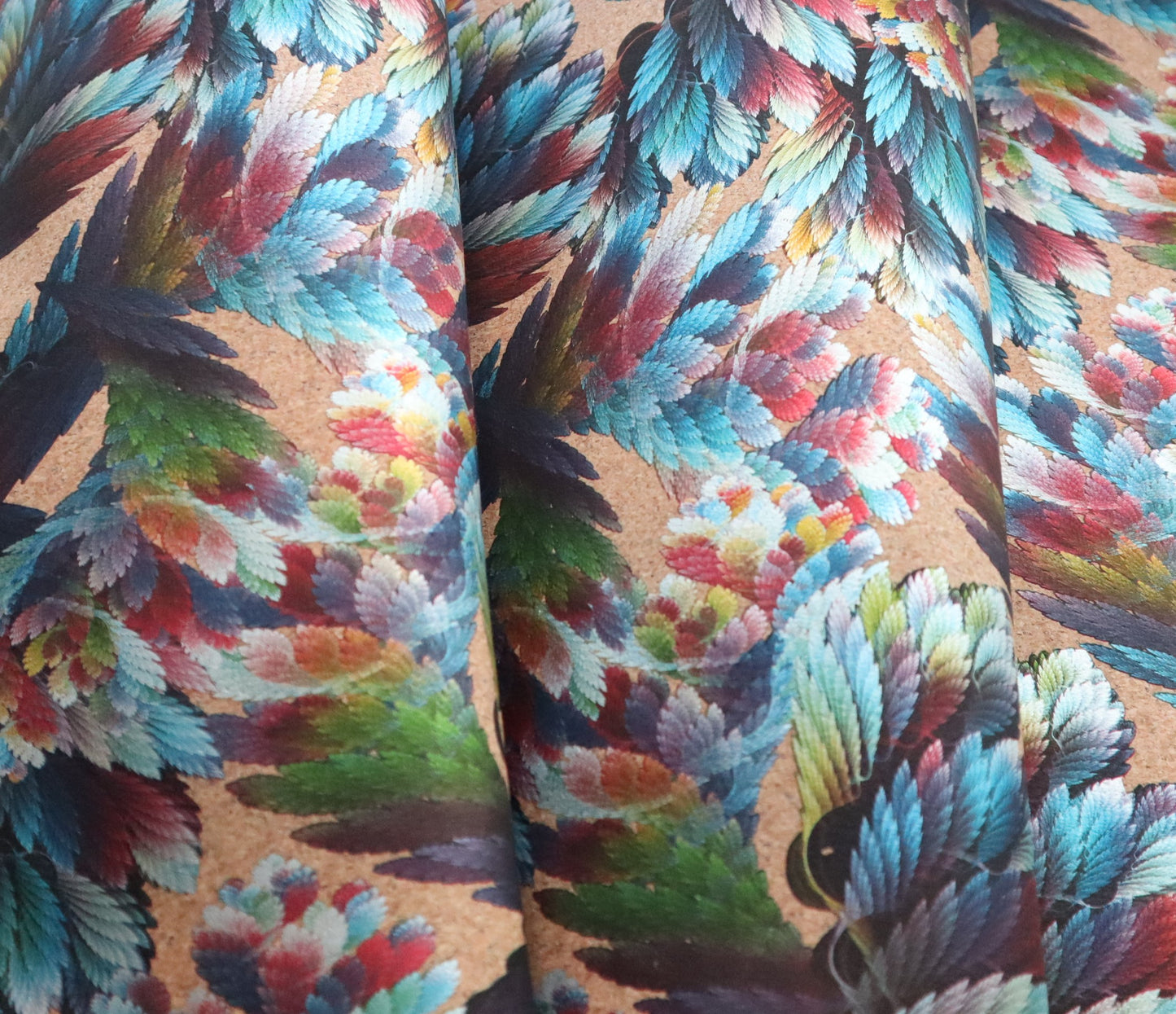 LITE Cork Fabric Roll - Shimmer Feathers