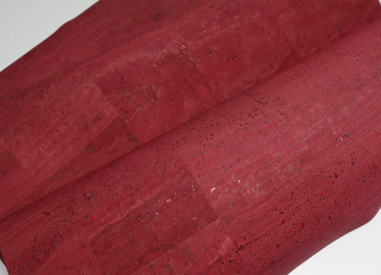 REMNANT/OFFCUT - Cork Fabric 18" x 24" - Sangria