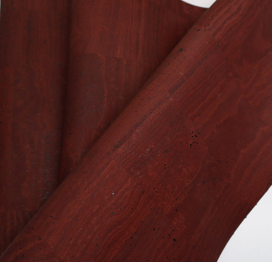 REMNANT/OFFCUT - Cork Fabric 7" x 26" - Venetian Red