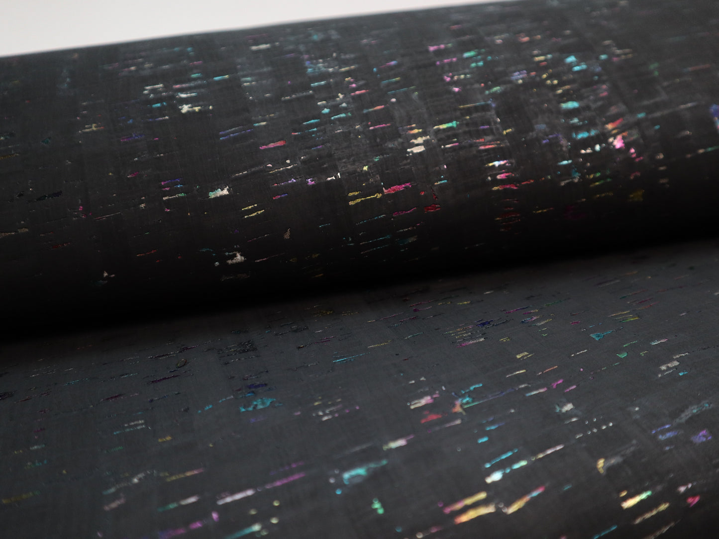 Cork Fabric Sheet- Onyx Rainbow