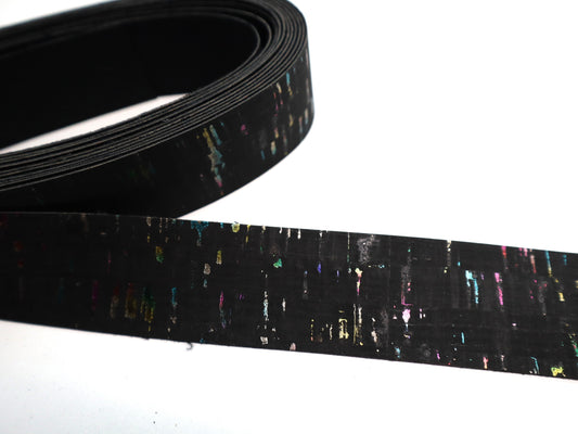 Cork Ribbon By the Yard  - Onyx Rainbow