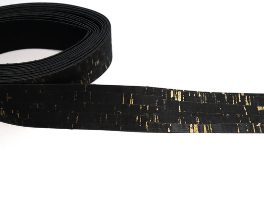 Cork Ribbon By the Yard  - Obsidian Gold