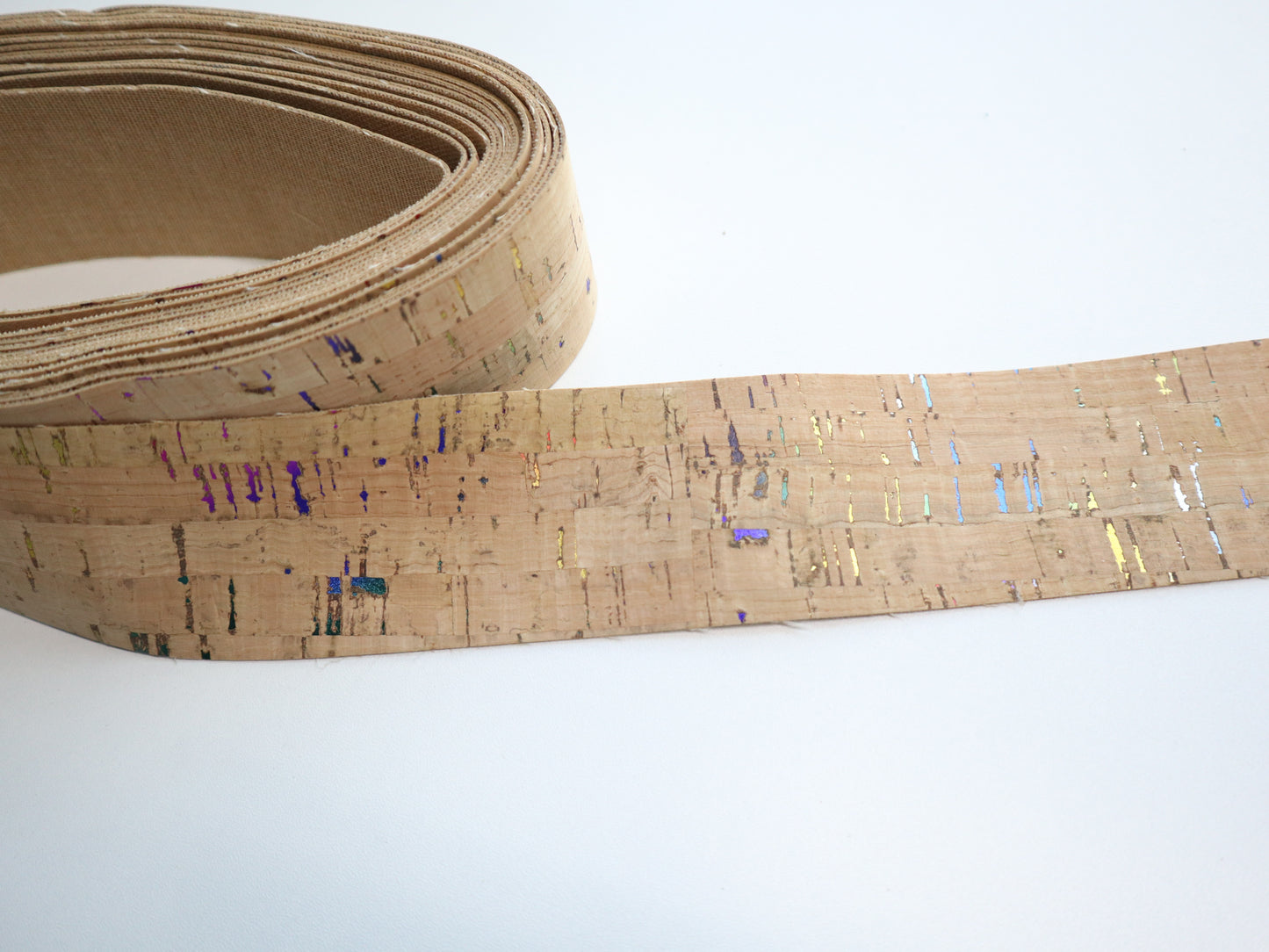 Cork Ribbon By the Yard  - Biscotti Rainbow