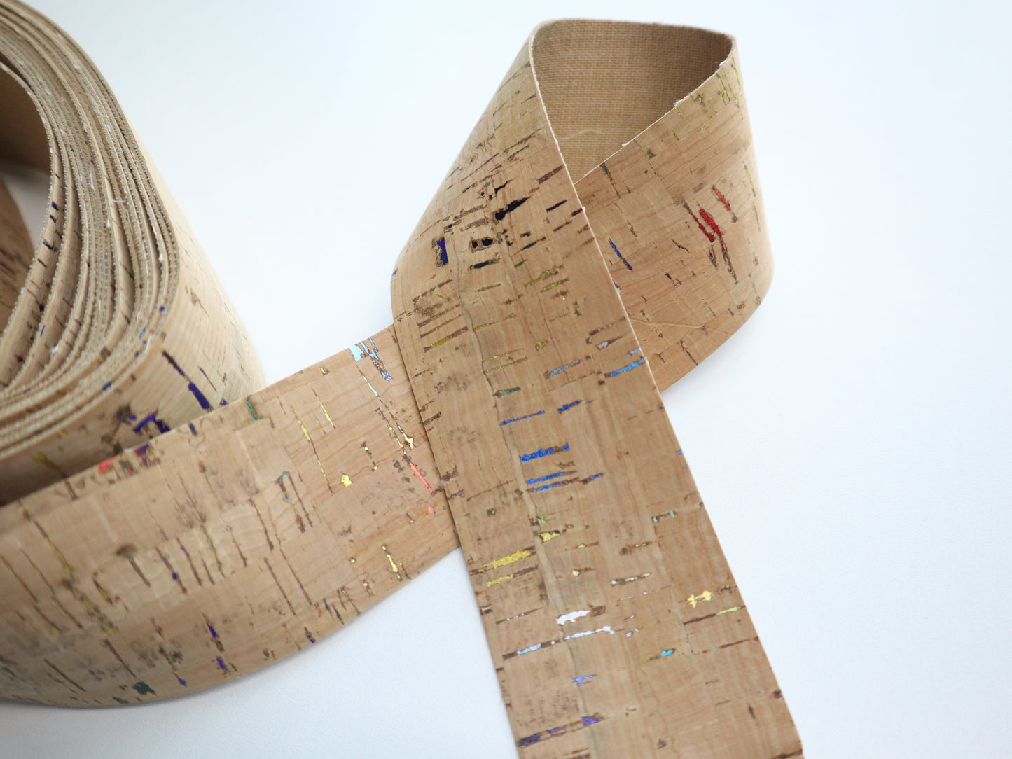 Cork Ribbon By the Yard  - Biscotti Rainbow