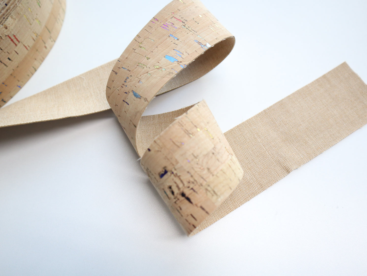 Cork Ribbon By the Yard  - Biscotti Rainbow