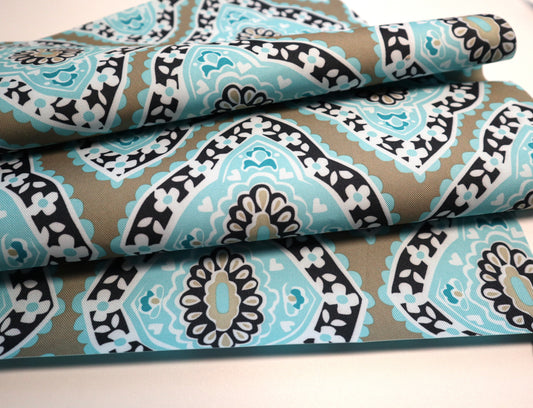 Waterproof Canvas - Khaki Medallion