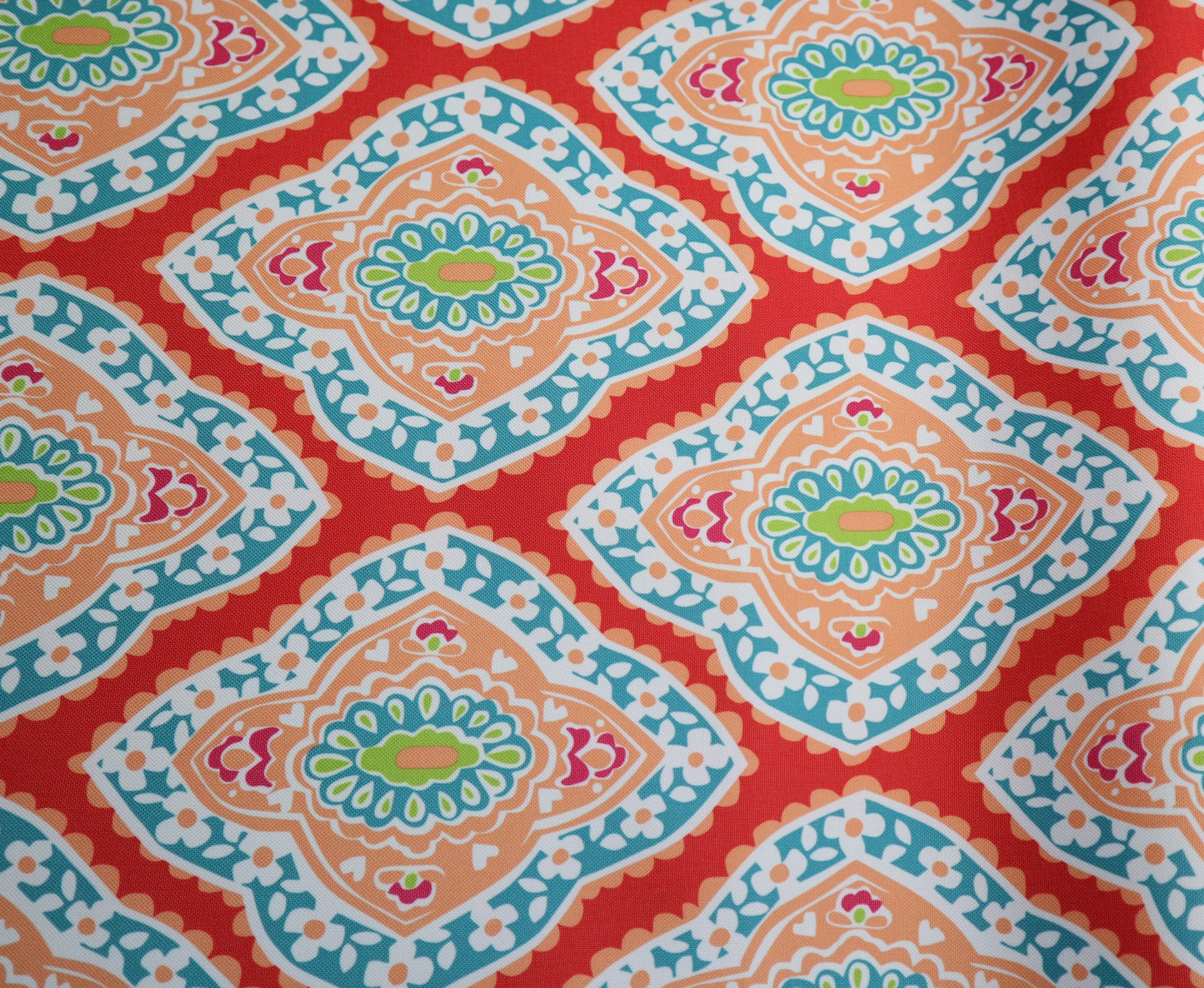Waterproof Canvas -Coral Medallion