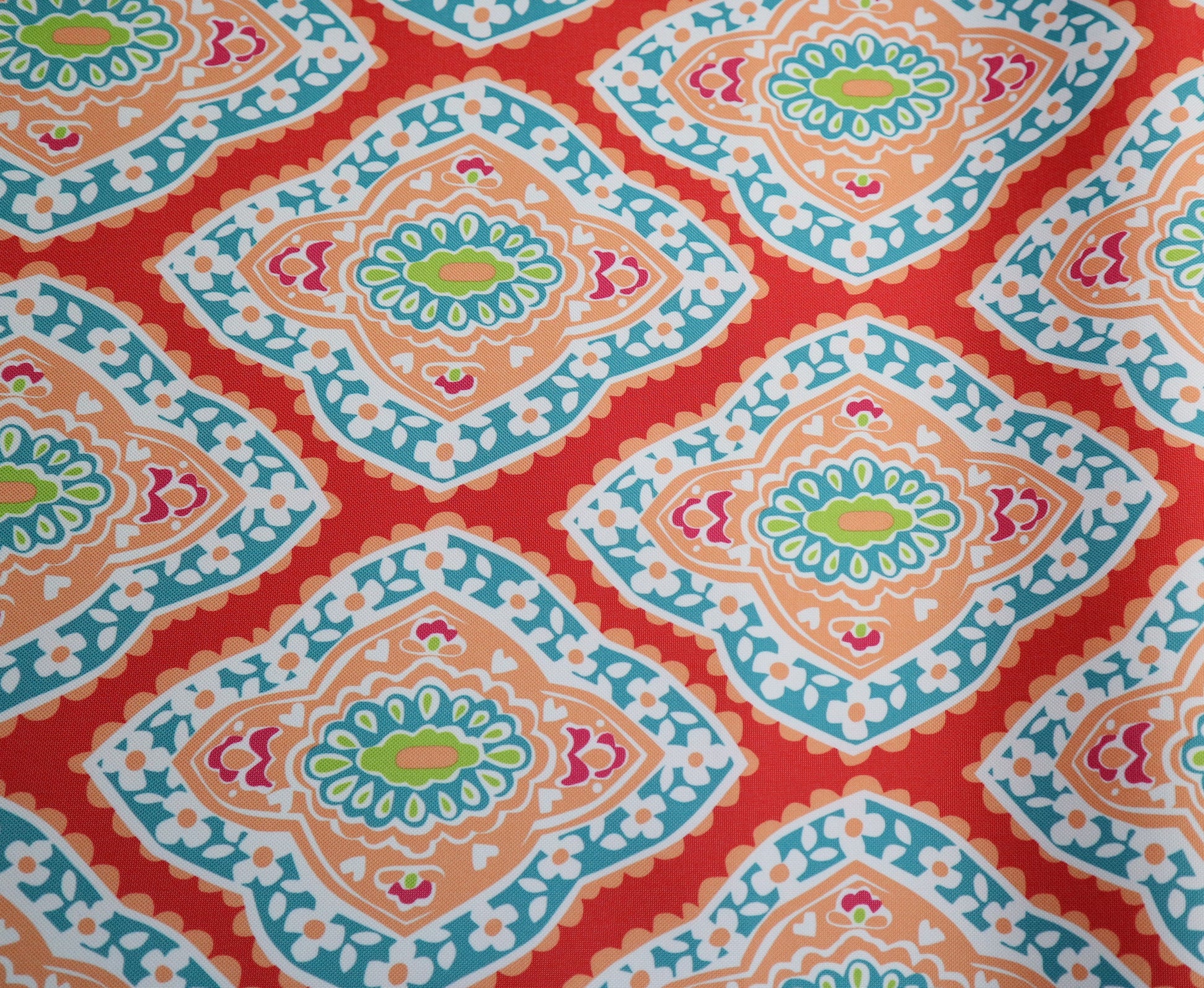 Waterproof Canvas -Coral Medallion