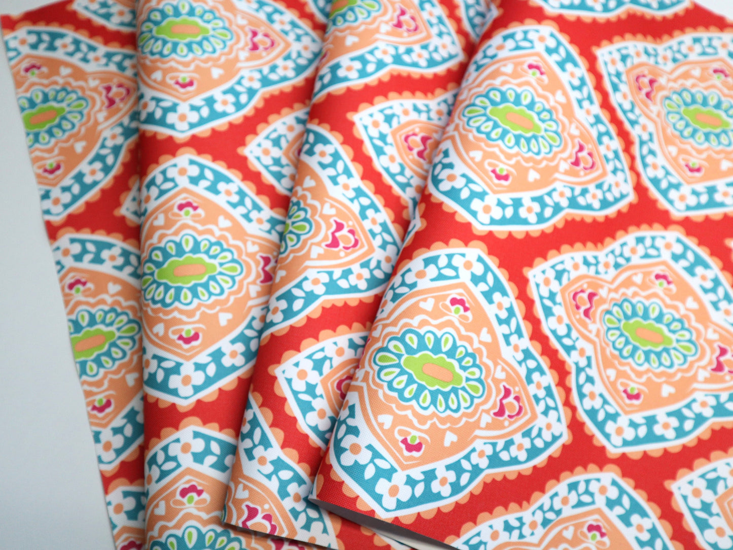 Waterproof Canvas -Coral Medallion