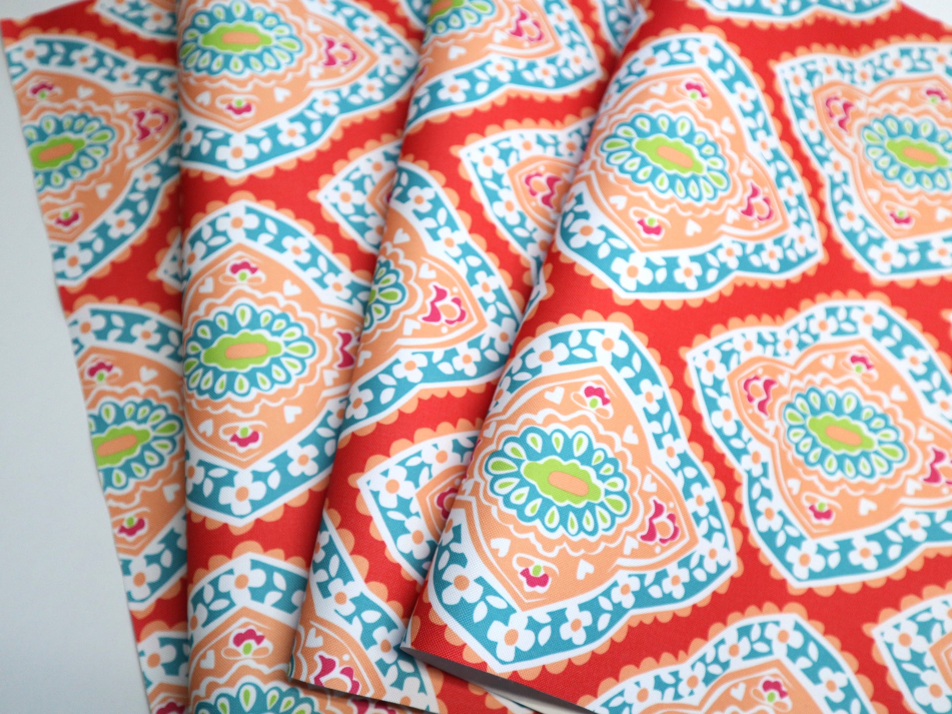 Waterproof Canvas -Coral Medallion