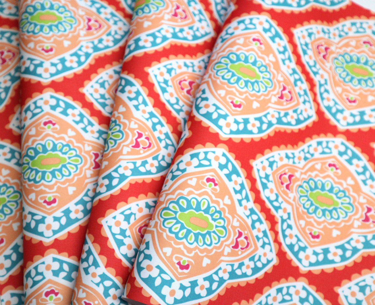 Waterproof Canvas -Coral Medallion