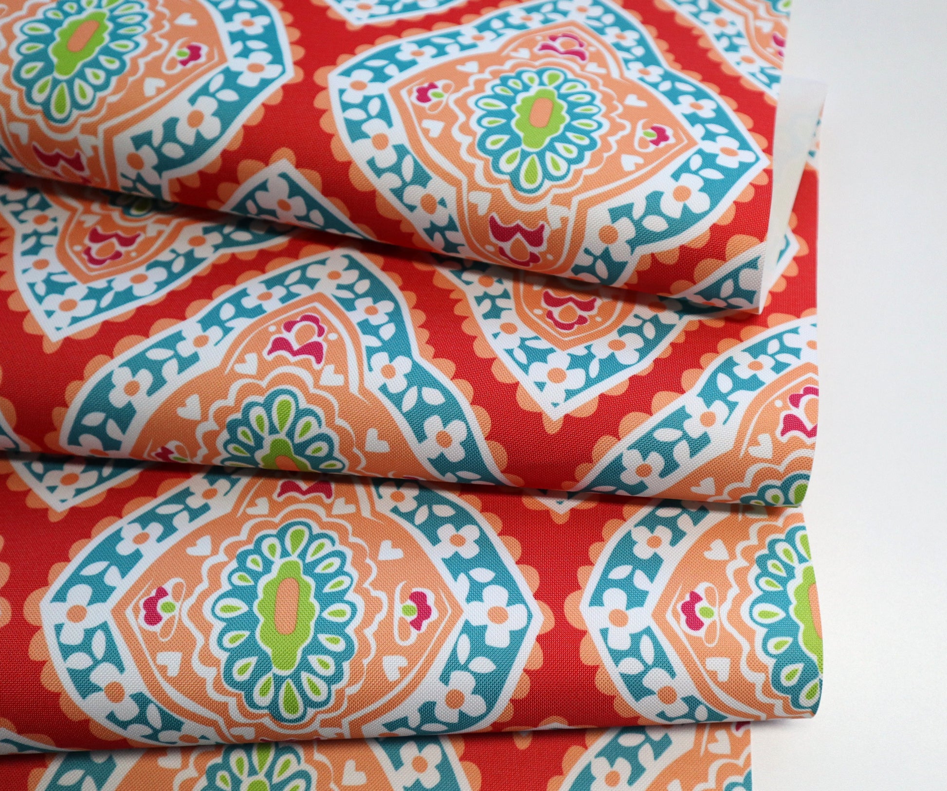 Waterproof Canvas -Coral Medallion