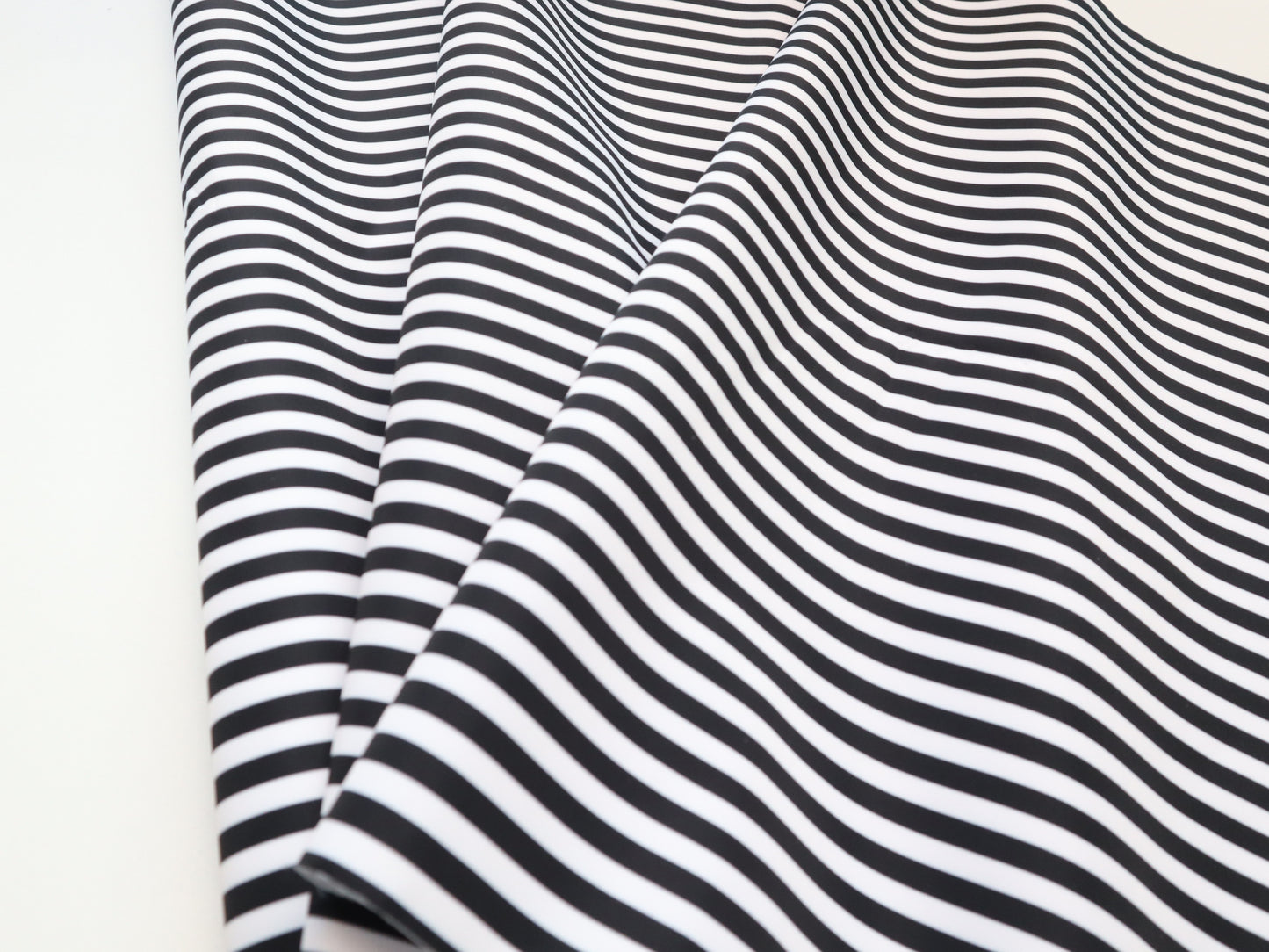 Lux Bonded Poly/Nylon- Black and White 1/4" Stripe