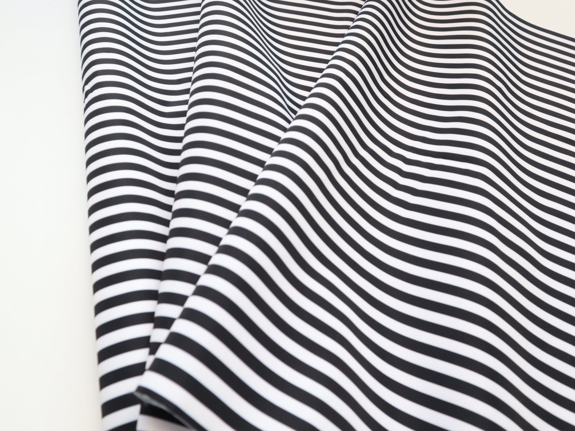 Lux Bonded Poly/Nylon- Black and White 1/4" Stripe