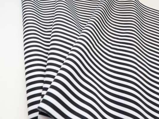 Bonded Nylon- Black and White 1/4" Stripe