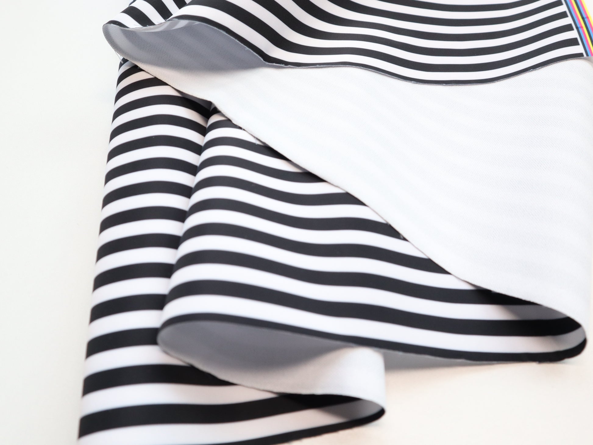 Lux Bonded Poly/Nylon- Black and White 1/4" Stripe