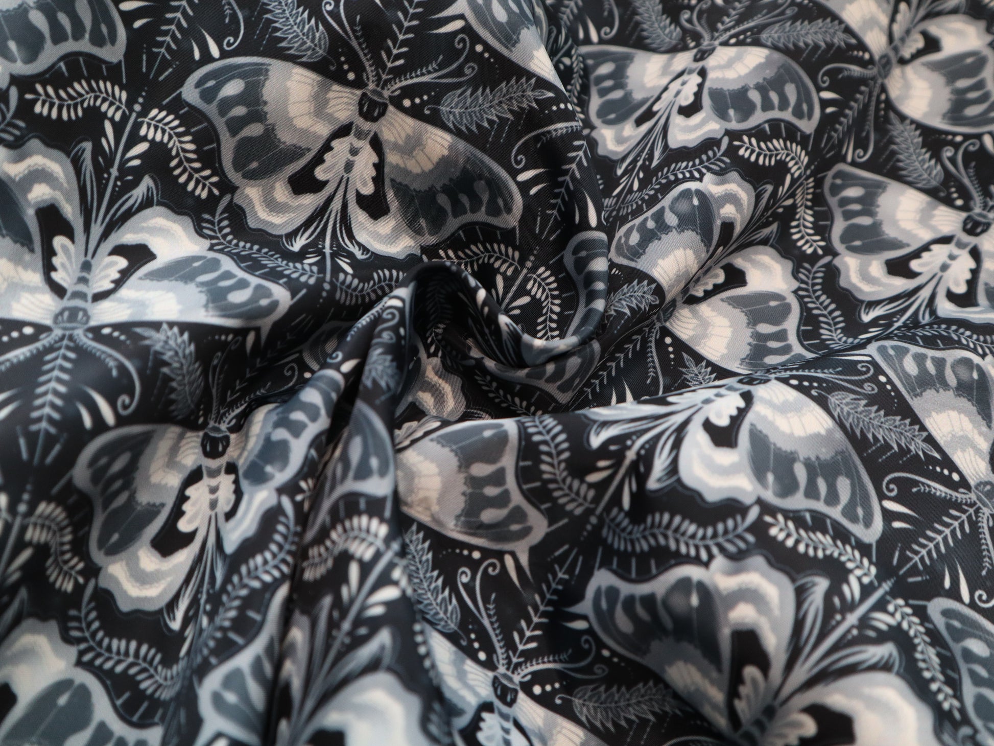 Lux Bonded Poly/Nylon- Monochrome Moths