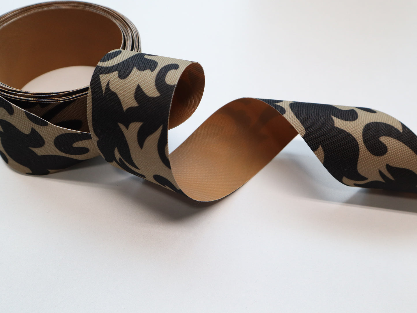 WPC Ribbon By the Yard - Beige & Black Scroll