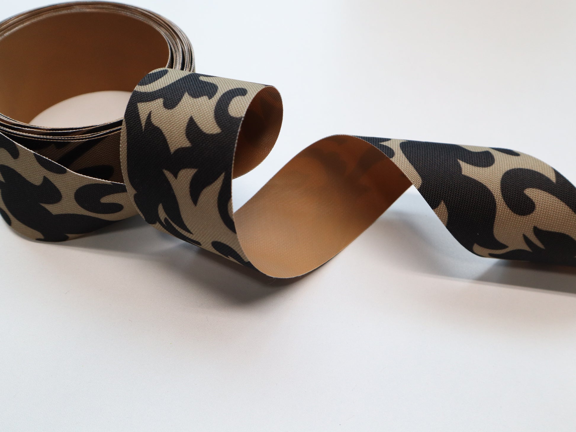 WPC Ribbon By the Yard - Beige & Black Scroll