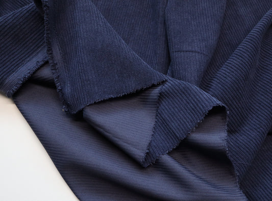 REMNANT/OFFCUT - Corduroy 7 Wale - Oxford Blue - 25" x 58"
