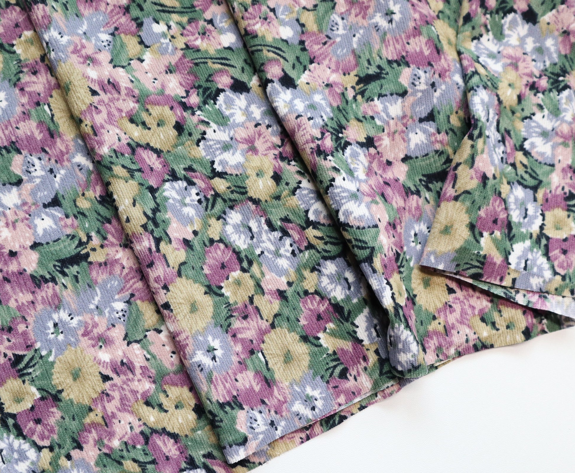 Corduroy 21 wale- 1/2 YARD Grey Flora