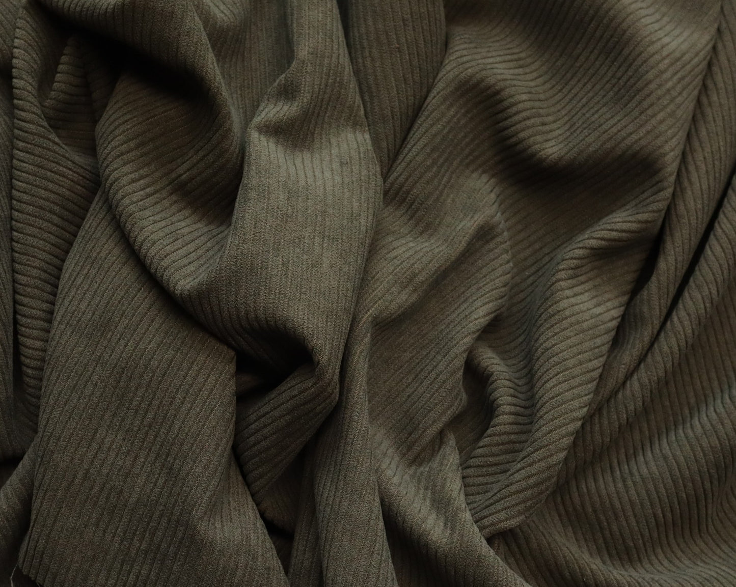 REMNANT/OFFCUT - Corduroy 7 Wale - Olive Drab- 19.75" x 58"