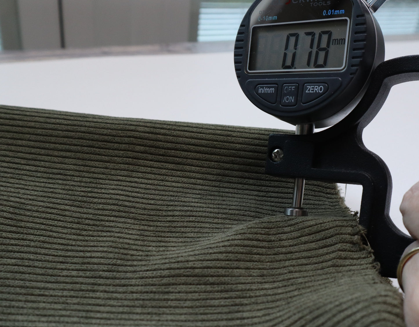 REMNANT/OFFCUT - Corduroy 7 Wale - Olive Drab- 19.75" x 58"