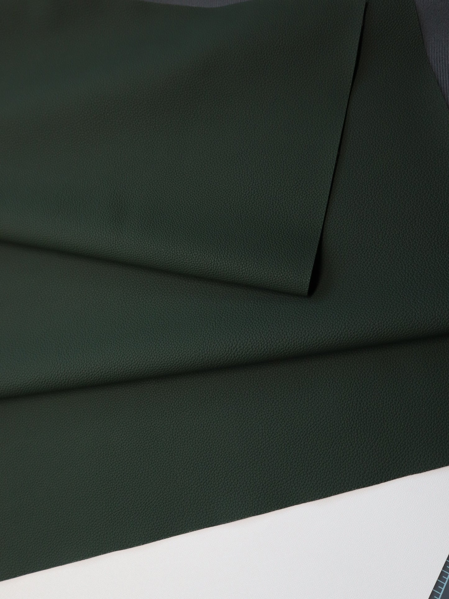 REMNANT/OFFCUT - Faux Leather - Mini Pebble Forest Green - 16" x 56"