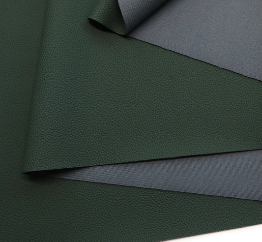 REMNANT/OFFCUT - Faux Leather - Mini Pebble Forest Green - 12.5" x 41"
