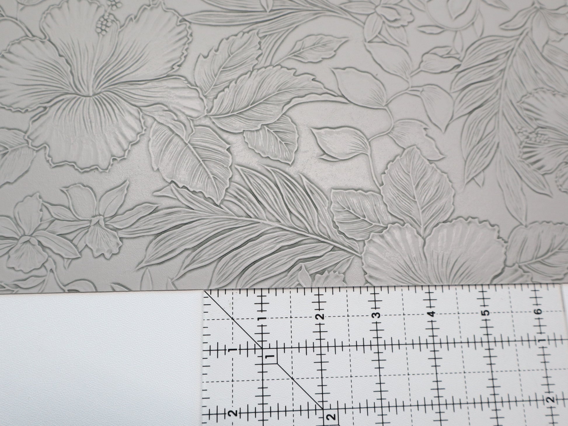 REMNANT/OFFCUT - Embossed Faux Leather - Smoke- 11.5" x 22"