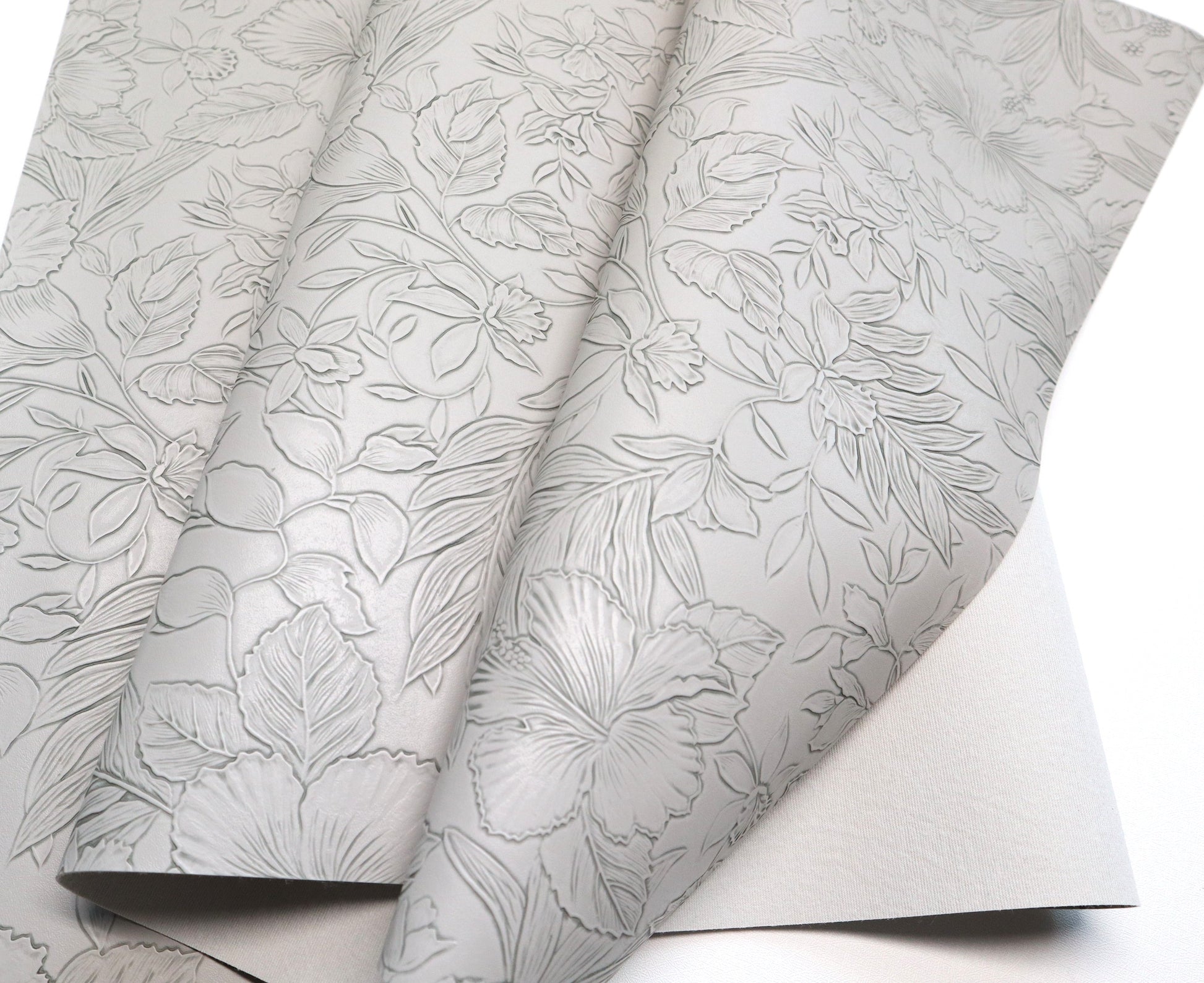 REMNANT/OFFCUT - Embossed Faux Leather - Smoke- 11.5" x 22"