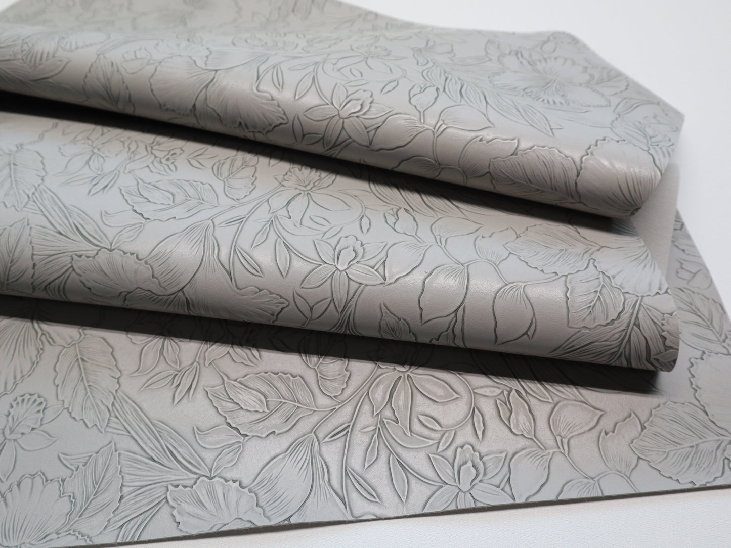 REMNANT/OFFCUT - Embossed Faux Leather - Smoke- 11.5" x 22"