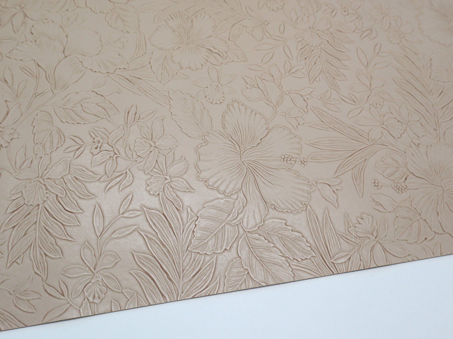 REMNANT/OFFCUT - Embossed Faux Leather - Cashmere - 8" x 26"