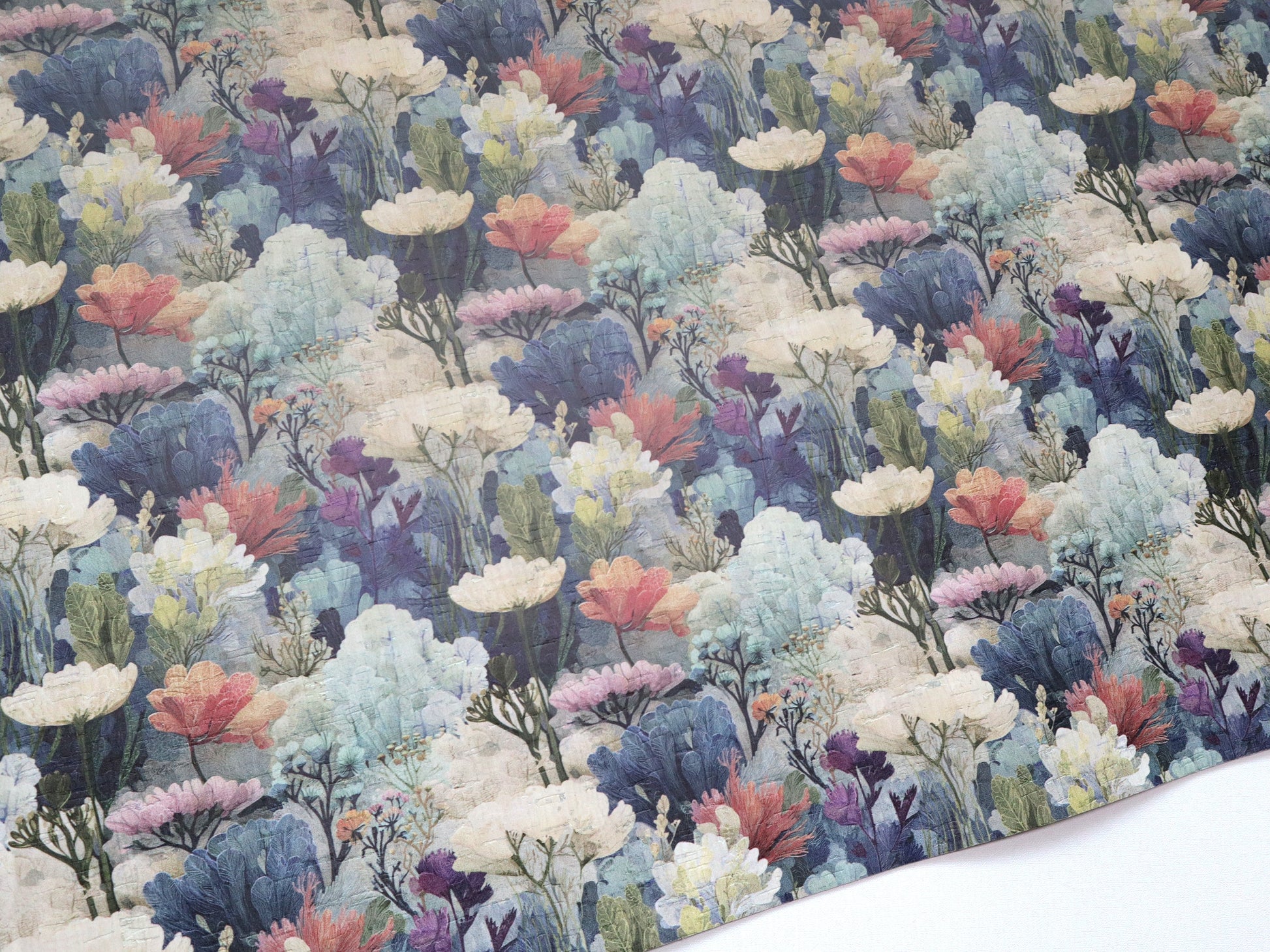 Cork Fabric Sheet - Water Garden