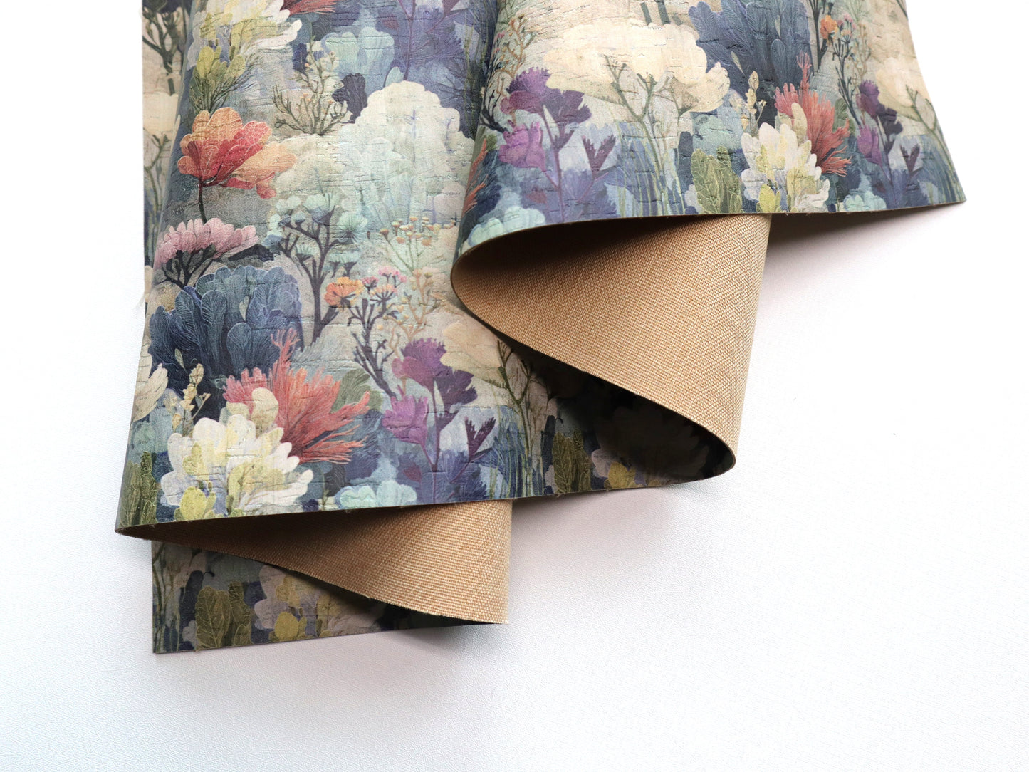 Cork Fabric Sheet - Water Garden
