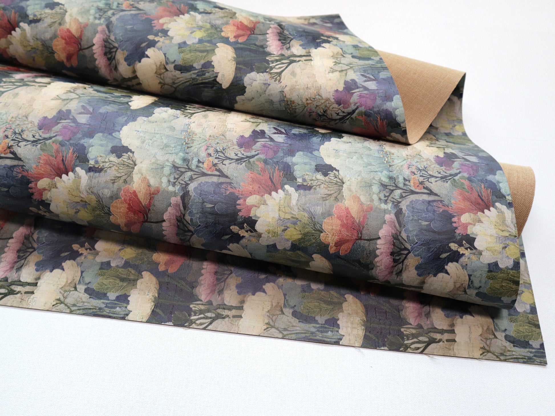 Cork Fabric Sheet - Water Garden