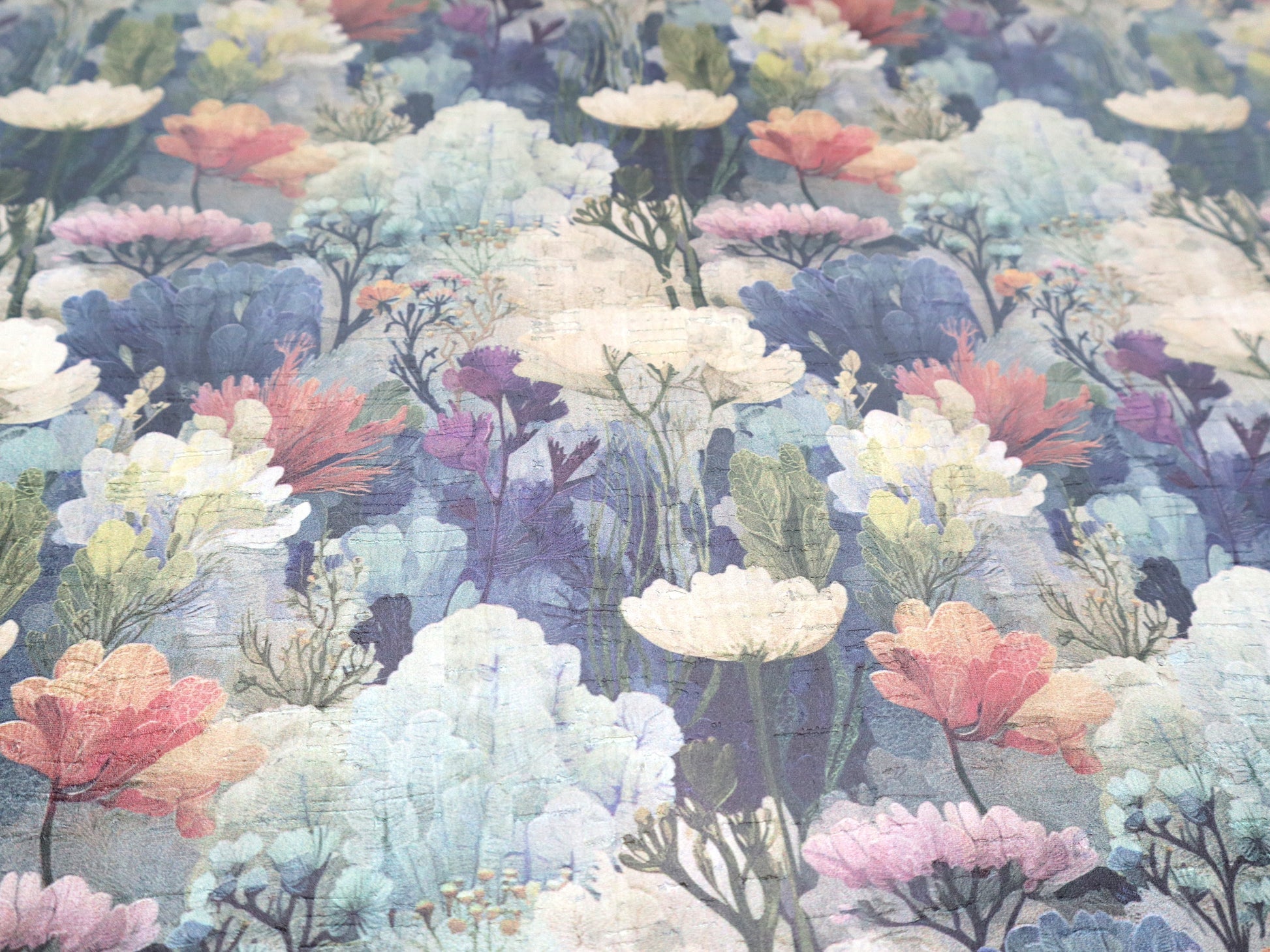 Cork Fabric Sheet - Water Garden