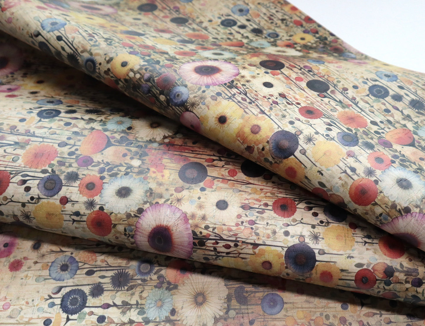 REMNANT/OFFCUT - Cork Fabric 18" x 18" - Botanica