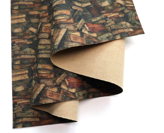 Cork Fabric Sheet - Books