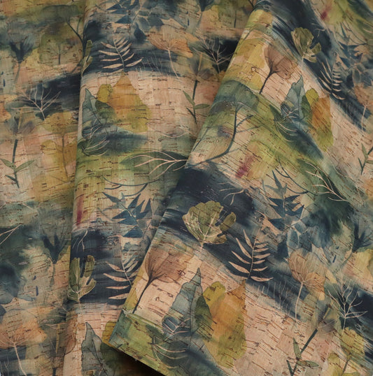 Cork Fabric Sheet - Naturescape