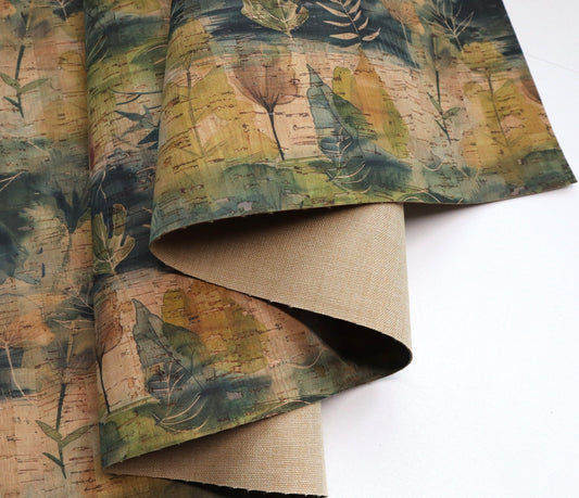 Cork Fabric Sheet - Naturescape