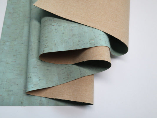 Cork Fabric Sheet - Seafoam