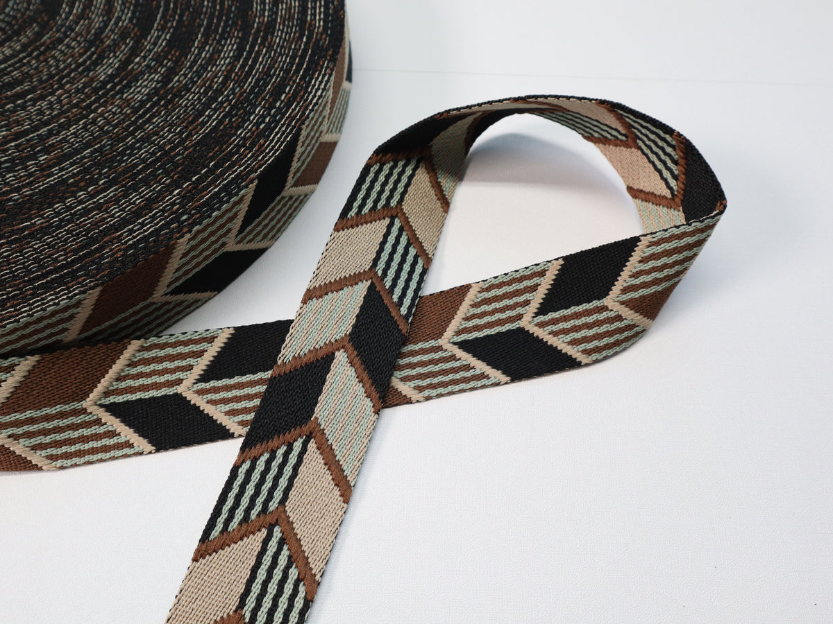 1" / 1.5" Webbing By the Yard - Artemis Brown Black