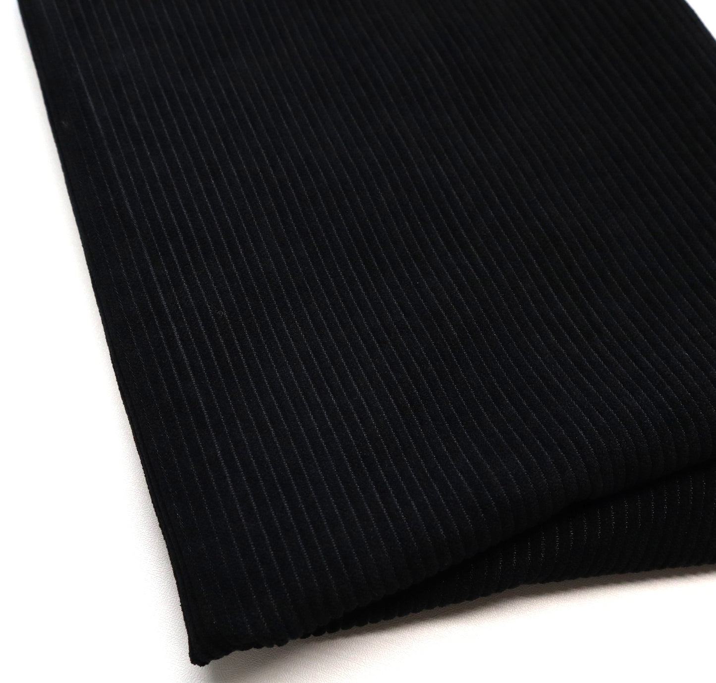 REMNANT/OFFCUT - Corduroy 7 Wale - Pure Black - 19" x 54"