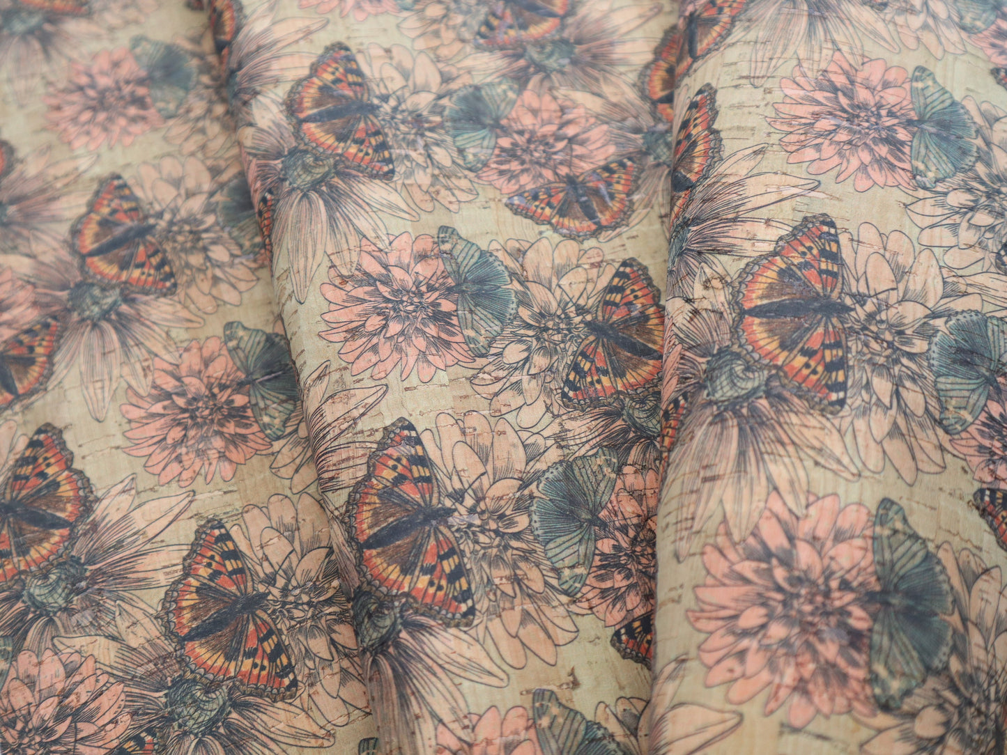 Cork Fabric Roll - Vintage Butterfly