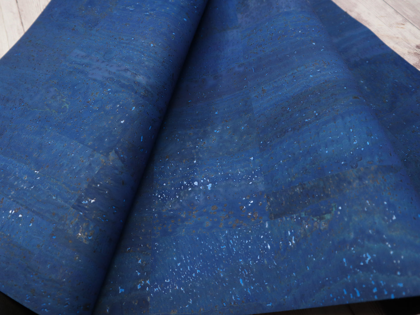 Cork Fabric Sheet - Pristine Blue