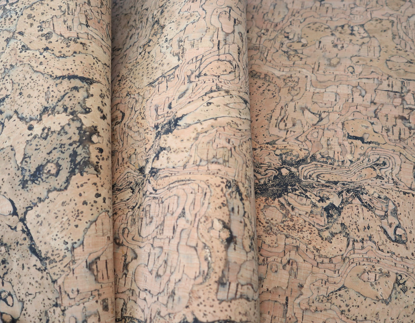 Cork Fabric Sheet - Earthy Marble