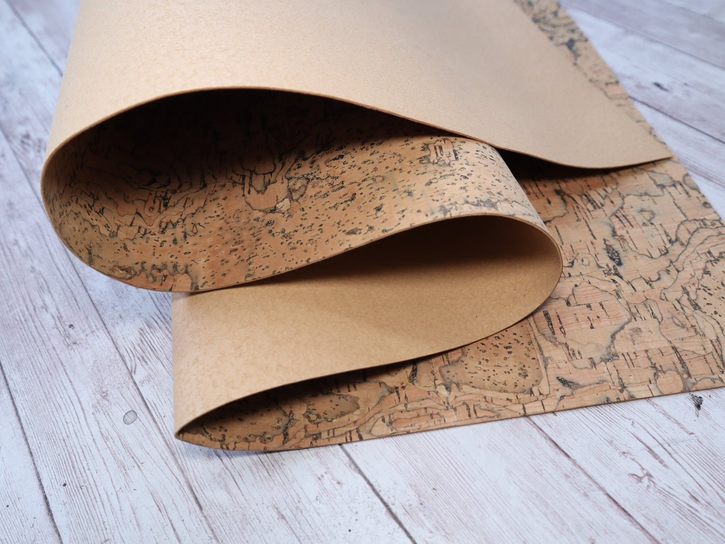 Cork Fabric Sheet - Earthy Marble